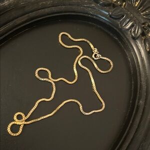 Elegant Gold Chain Necklace 14k made in Italy on clasp. Only necklace.